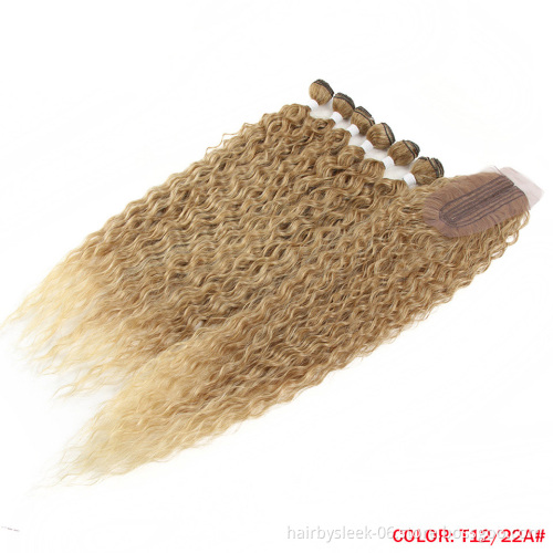 Rebecca Fashion Best Selling In Russia Afro Kinky Curly Hair Bundles With Closure Synthetic Weave Hair Synthetic Hair Extension